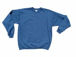 Hanes EcoSmart Mens Womens Unisex Blue Crewneck Cotton Blend Sweatshirt Sz L